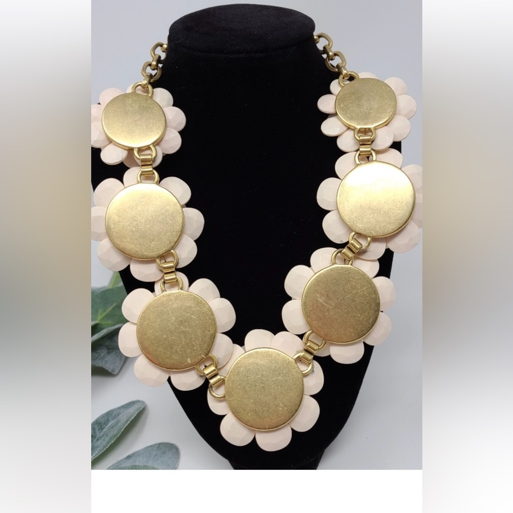 J. Crew Large Blush Flower Statement Necklace - image 2